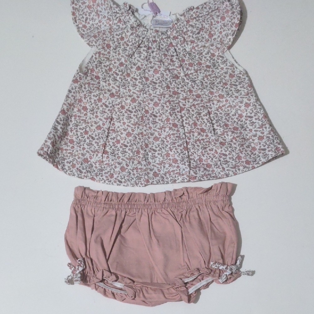 Willow & Whistle Baby Girl Floral  Top and Bloomers Set. Size 3 Months NWT - Picture 3 of 8